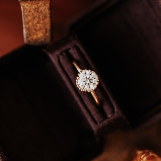 1.00 CT Carats Round Cut Moissanite diamond Solitaire Style Engagement Ring