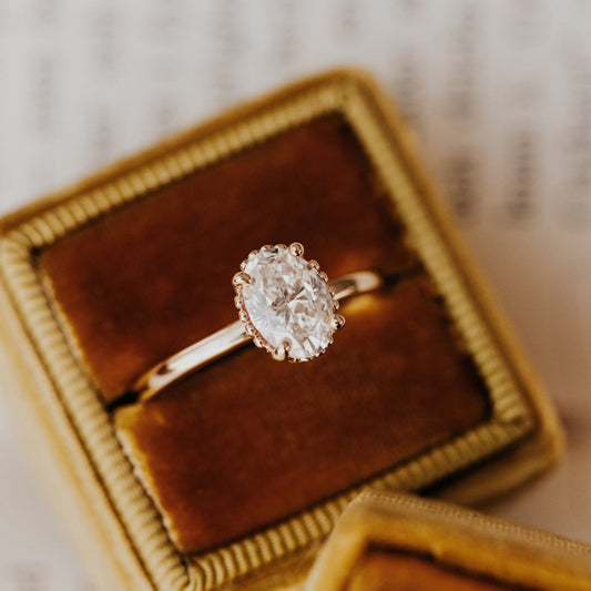 1.0 CT Carats Oval Cut Moissanite diamond Solitaire Style Engagement Ring