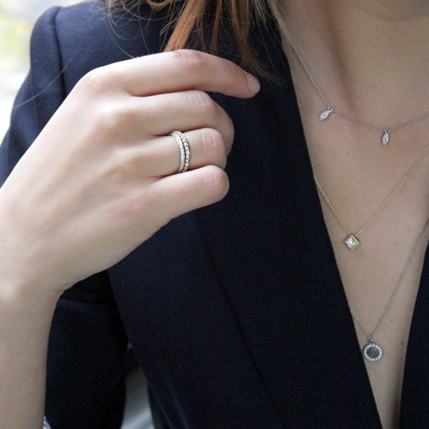 John-0.10 Carats Round Moissanite leaf Necklace
