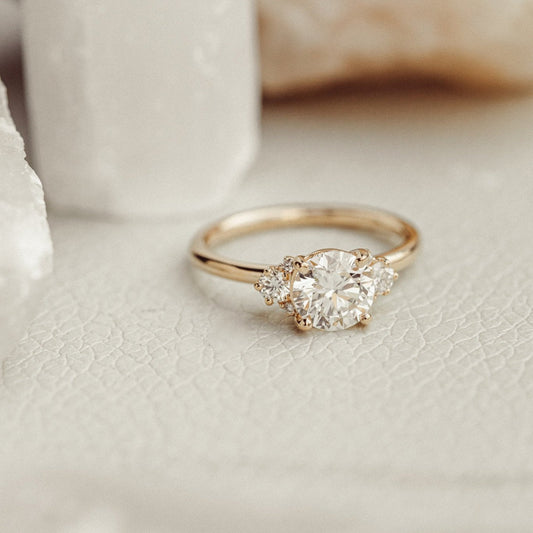 1.00 CT Carats Round Cut Moissanite diamond Cluster Style Engagement Ring