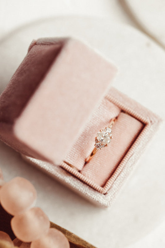0.50 CT Carats Oval Cut Moissanite diamond Cluster Style Engagement Ring