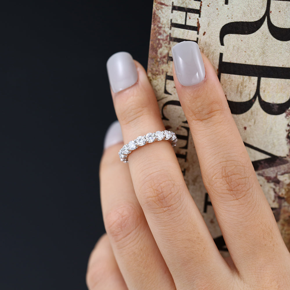 Faith-1.8 TCW Round Moissanite Full Eternity Wedding Band