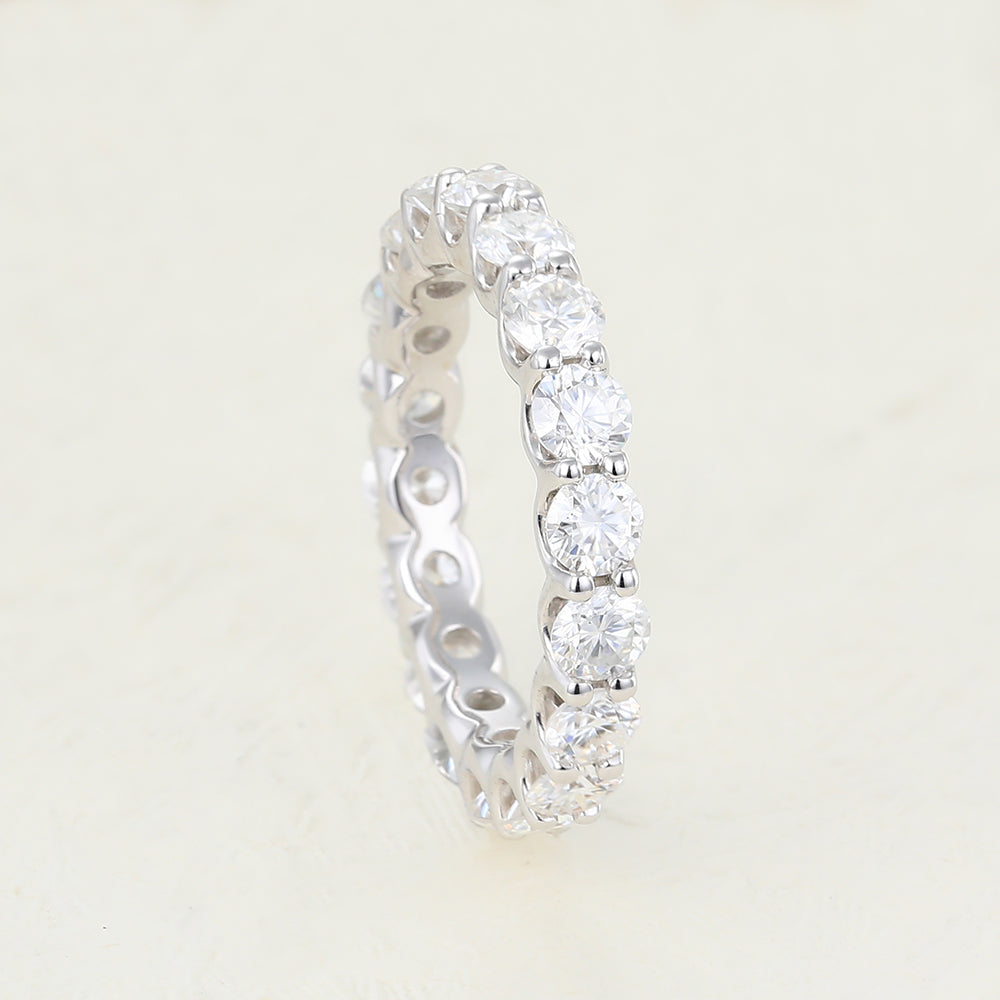 Faith-1.8 TCW Round Moissanite Full Eternity Wedding Band