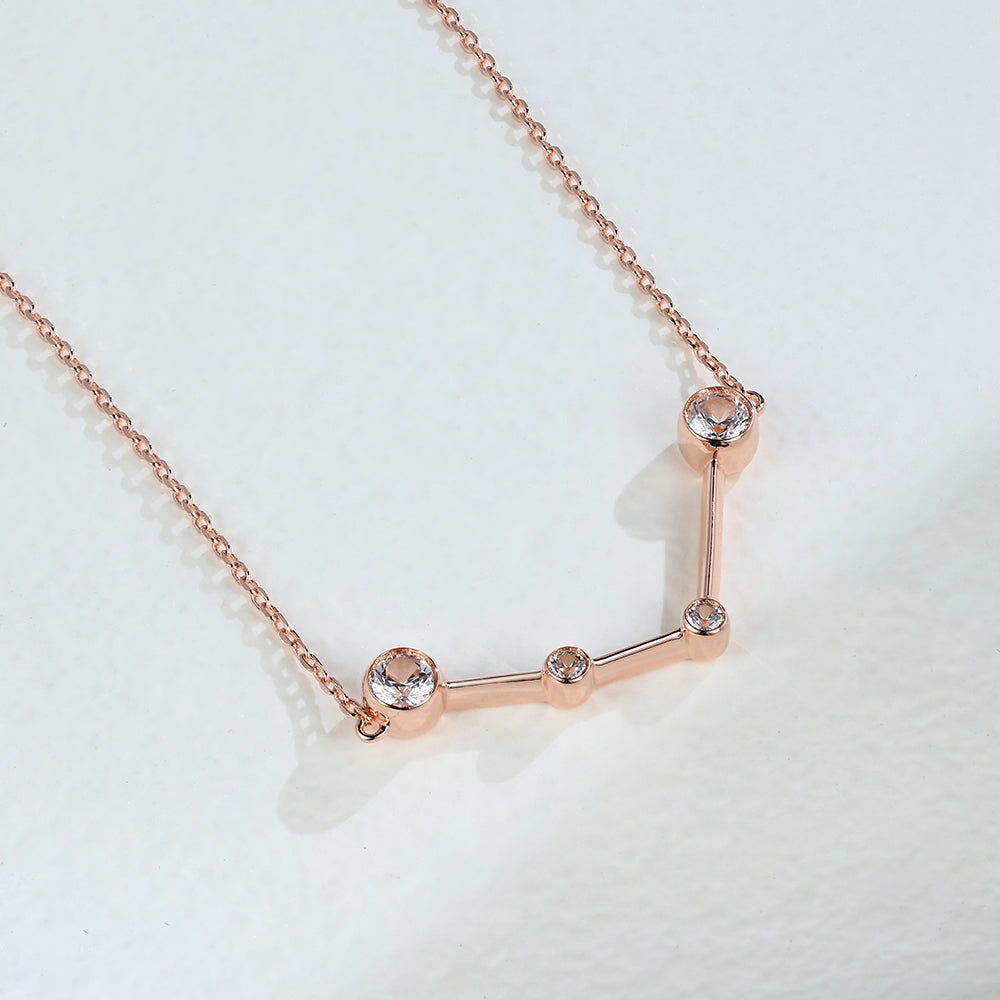 Hazel-0.75 Carats Round Moissanite Zodiac Sign Necklace