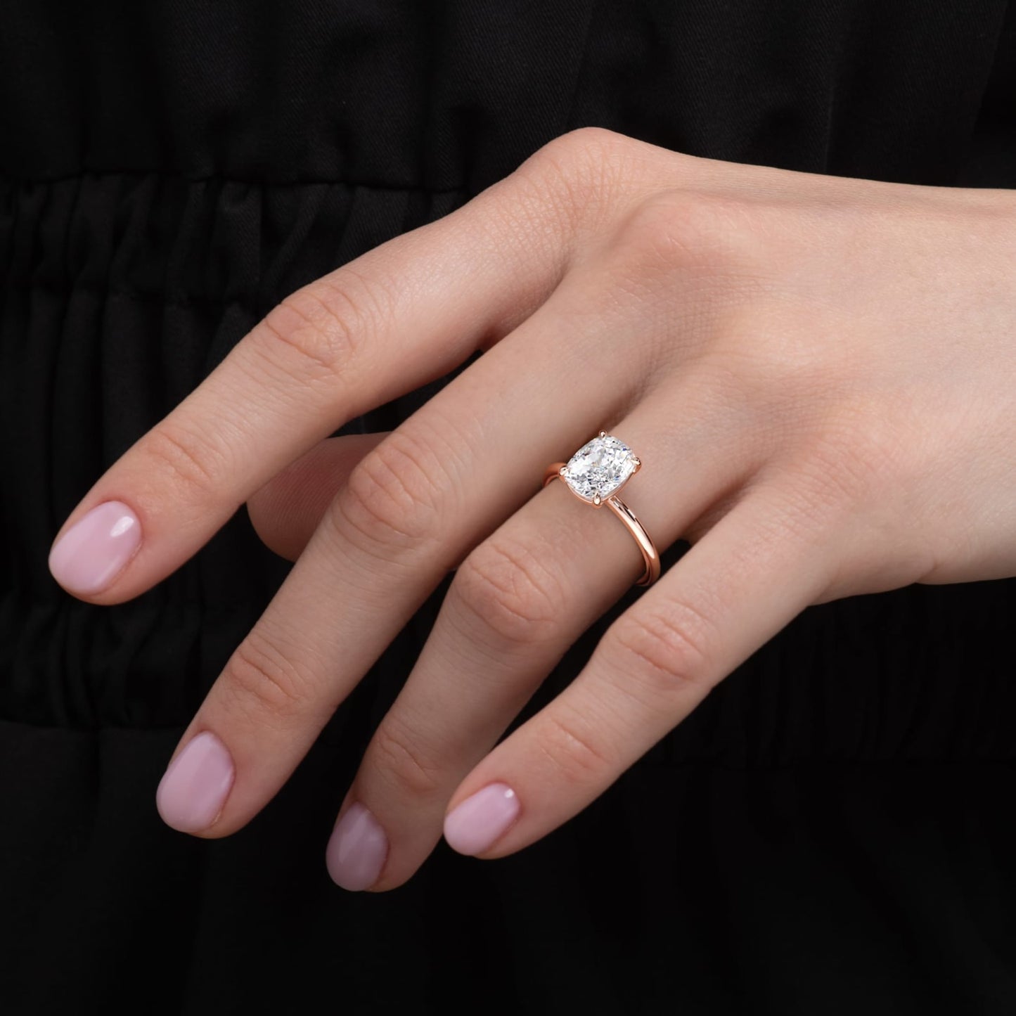 Brooklyn-1.80 Carats Cushion Moissanite Solitaire Engagement Ring