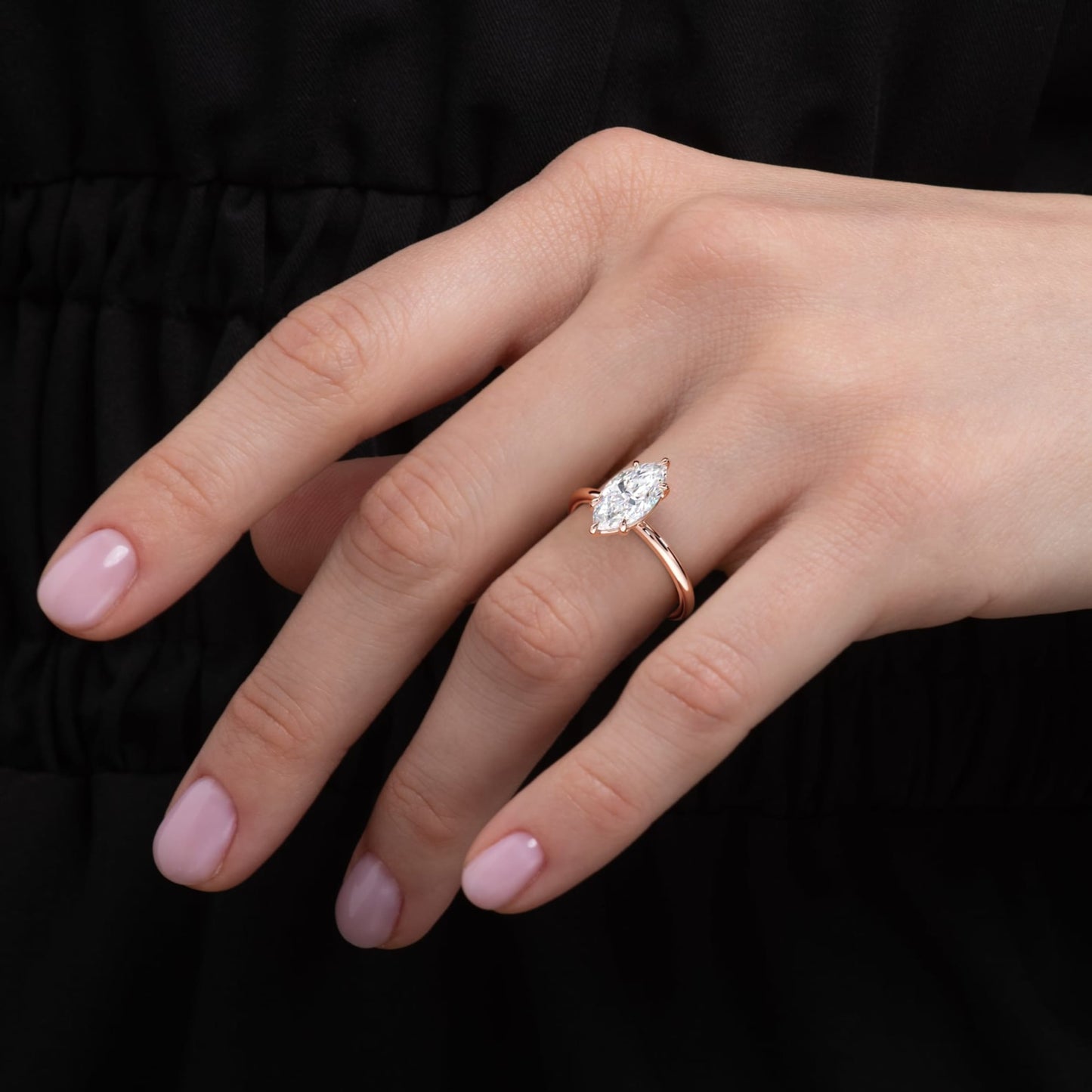 Harriet-1.0 Carats Marquise Moissanite Solitaire Engagement Ring