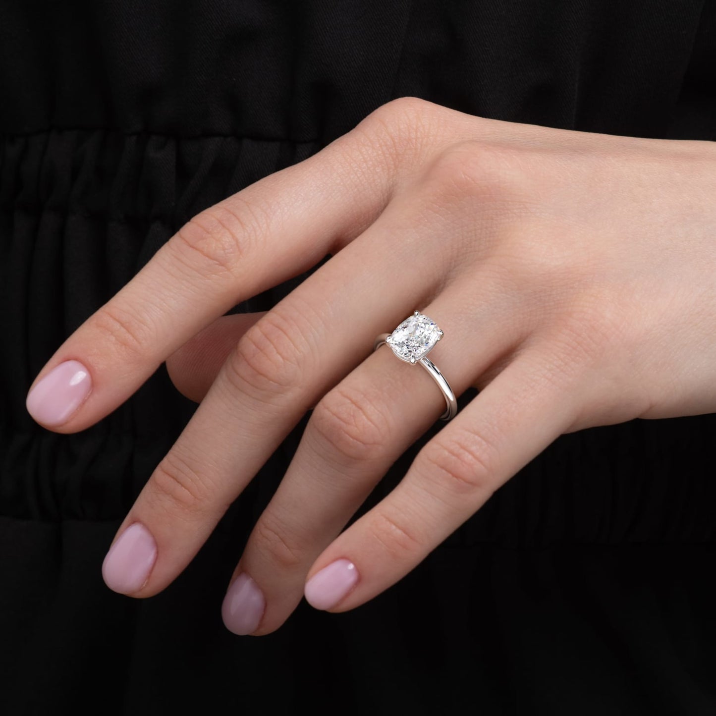 Brooklyn-1.80 Carats Cushion Moissanite Solitaire Engagement Ring