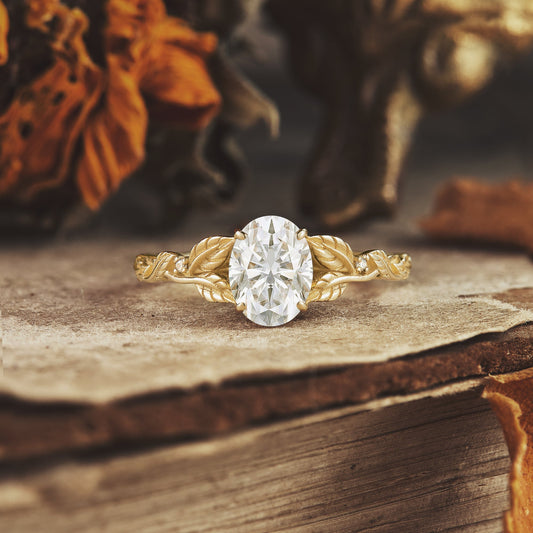 1.32 CT Carat Moissanite Diamond Oval Shape Vintage Engagement Ring