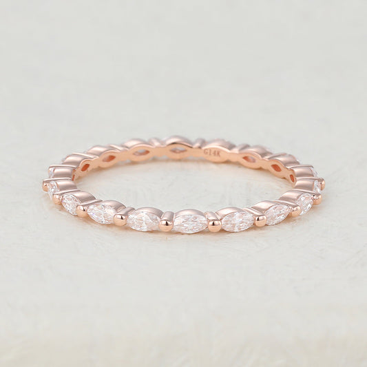 Gabriella-1.44 TCW Marquise Moissanite Full Eternity Wedding Band
