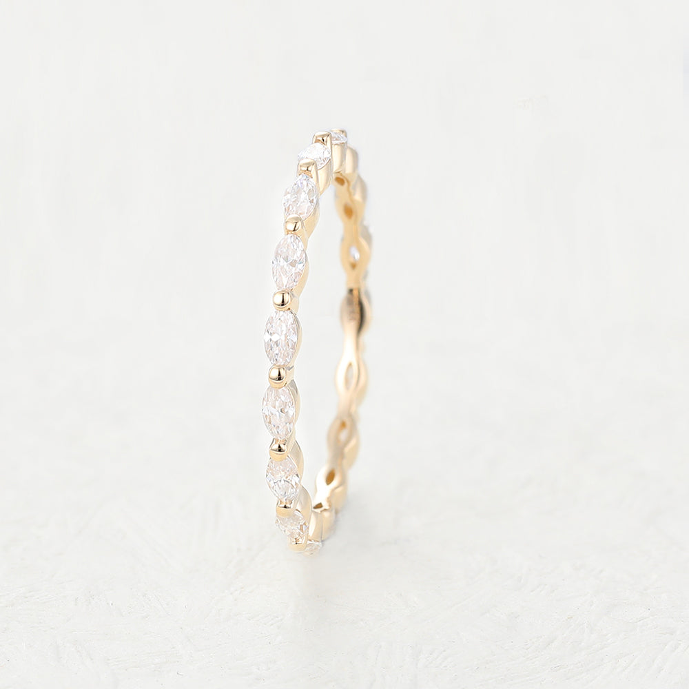 Gabriella-1.44 TCW Marquise  Moissanite Full Eternity Wedding Band