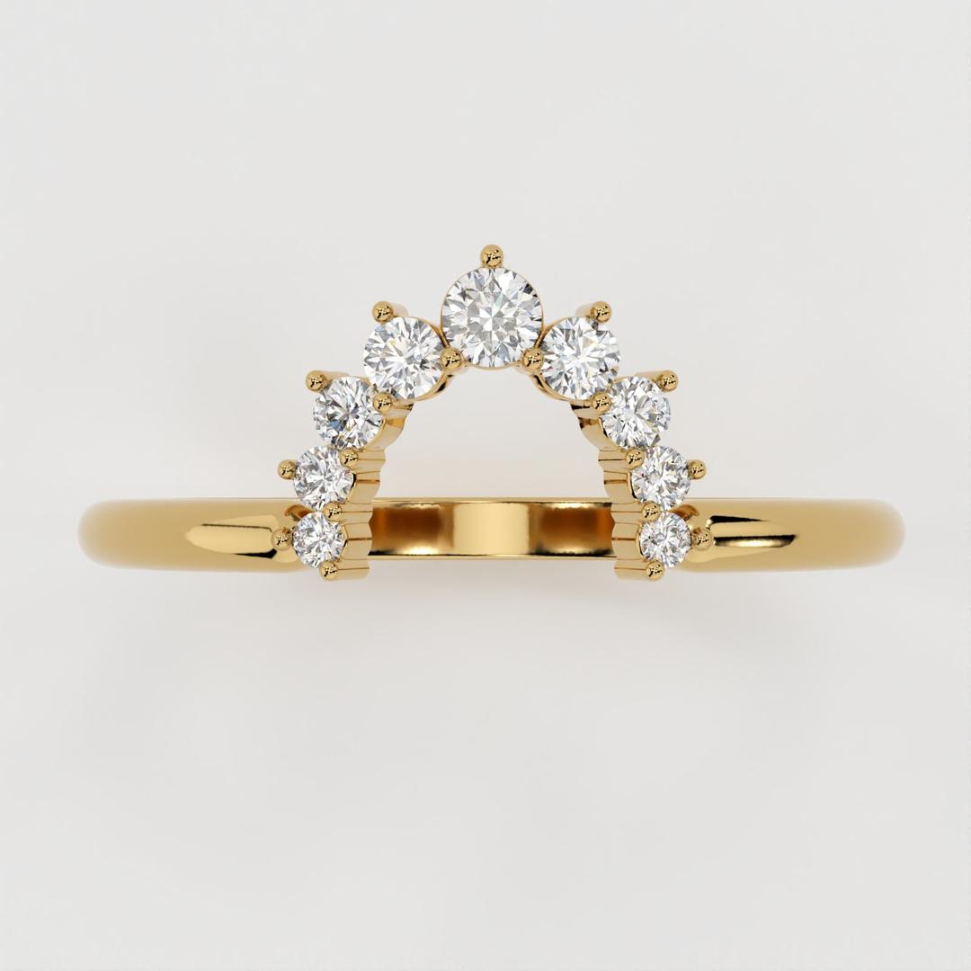 Hunter-0.20 TCW Round Moissanite Curve Wedding Band