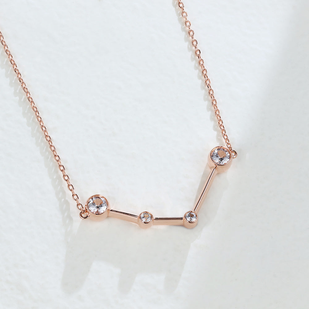Hazel-0.75 Carats Round Moissanite Zodiac Sign Necklace