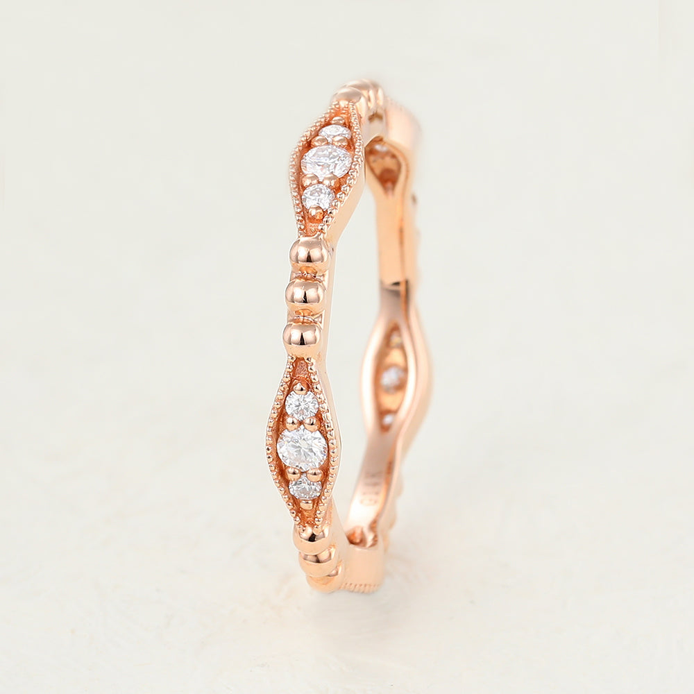 Sadie-0.17 TCW Round Moissanite Eternity Wedding Band