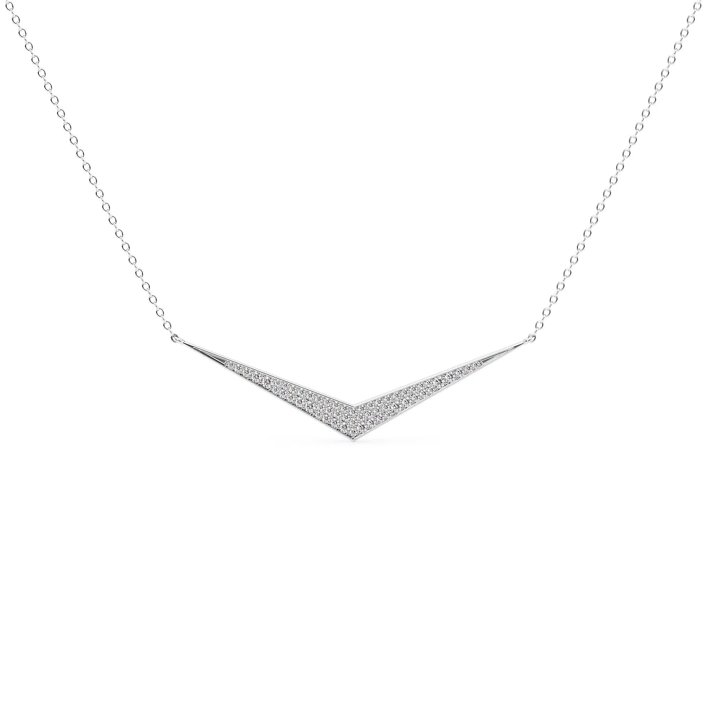 Lucky-0.35 Carats Round Moissanite Wing Necklace