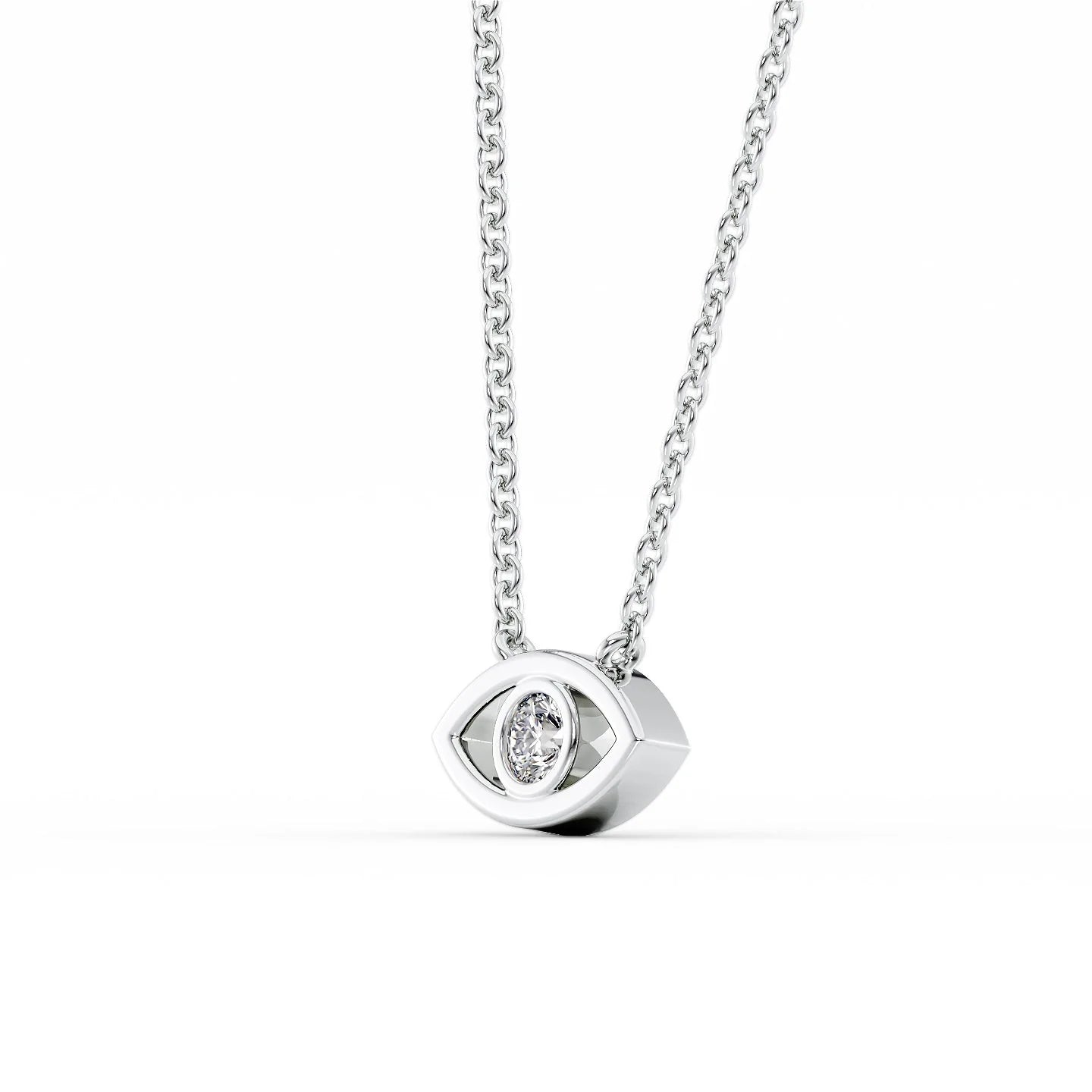 Stella-0.07 Carats Round Moissanite Bezel Necklace