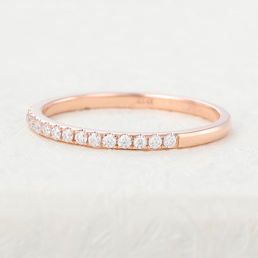 Colton-0.22 TCW Round Moissanite Half Eternity Wedding Band