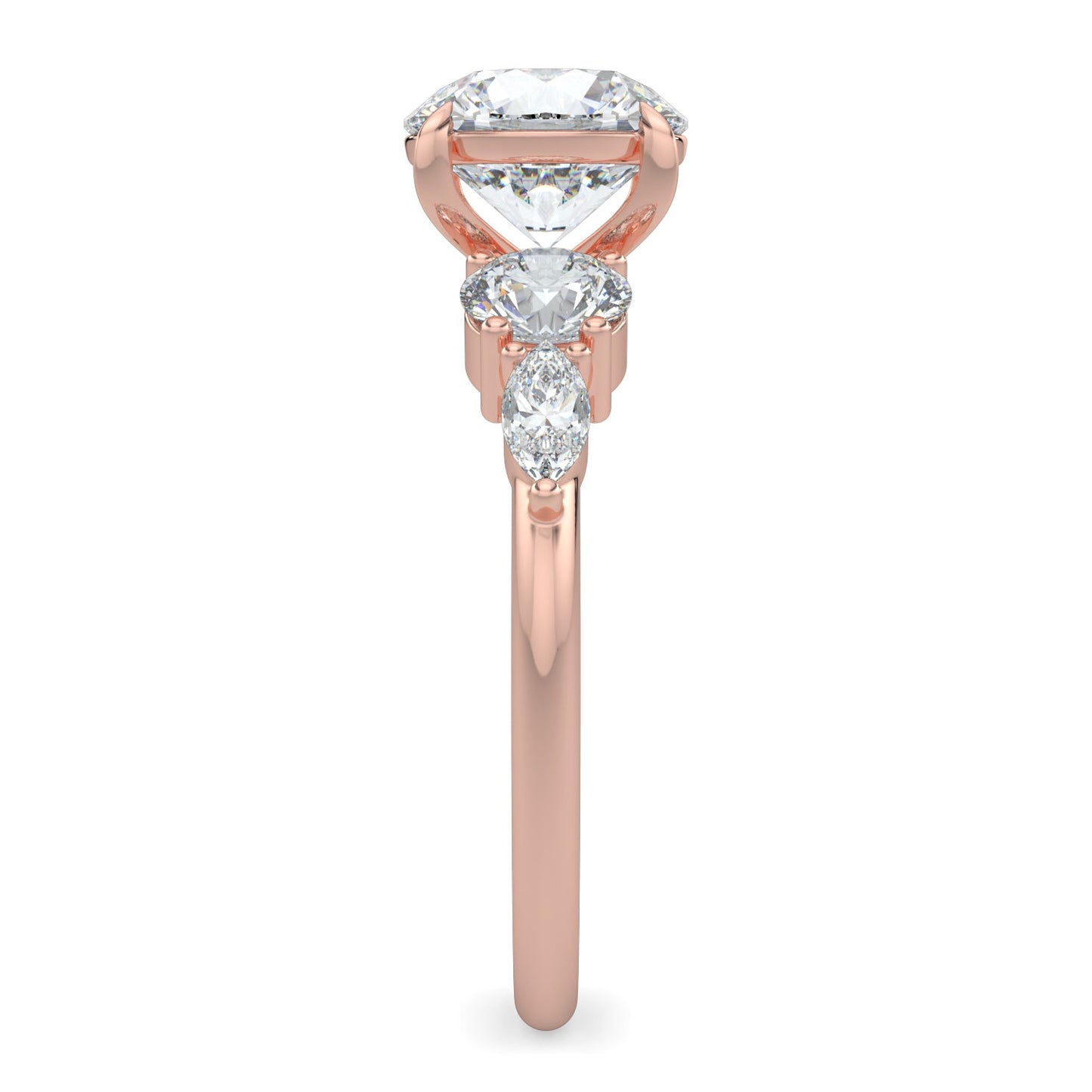 Skylar-1.30 Carats Round Moissanite Cluster Engagement Ring