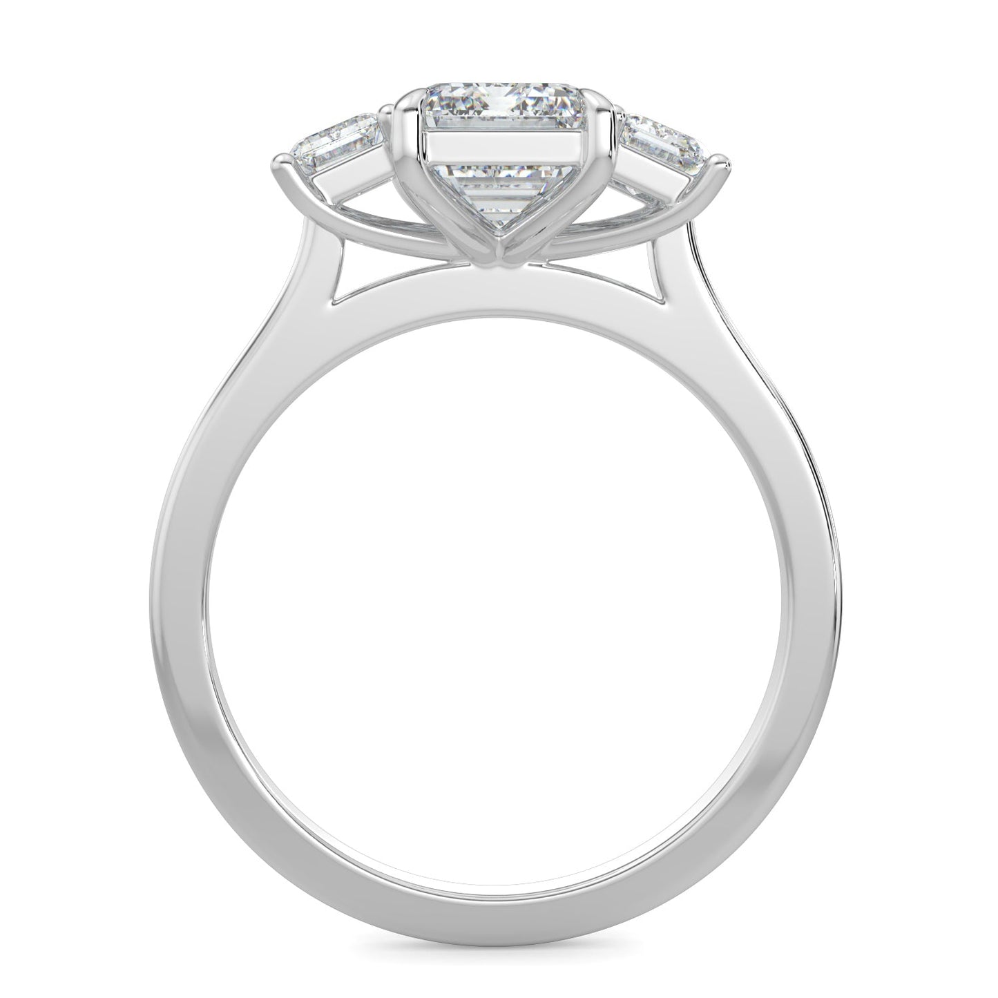 Piper-2.0 Carats Emerald Moissanite Three Stone Engagement Ring