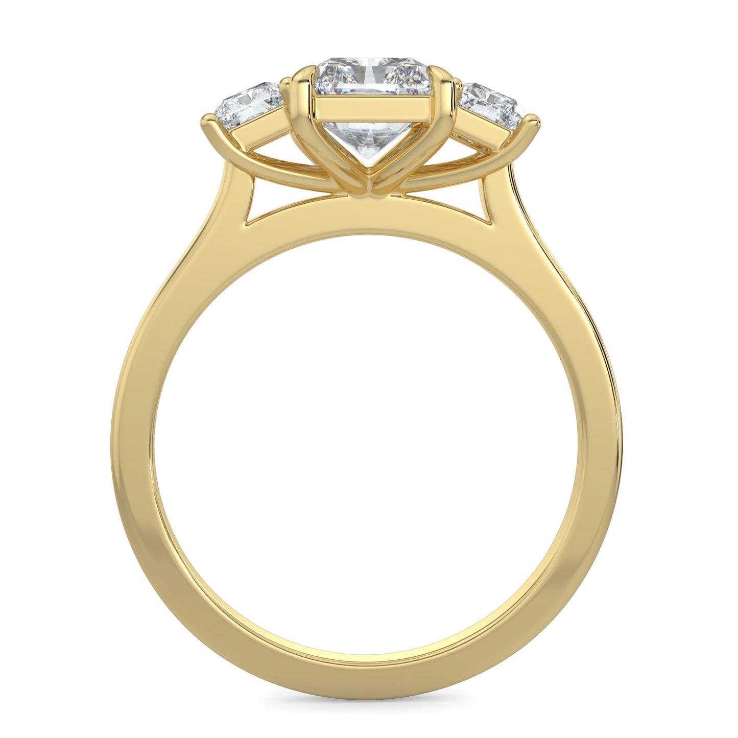 Piper-2.0 Carats Emerald Moissanite Three Stone Engagement Ring