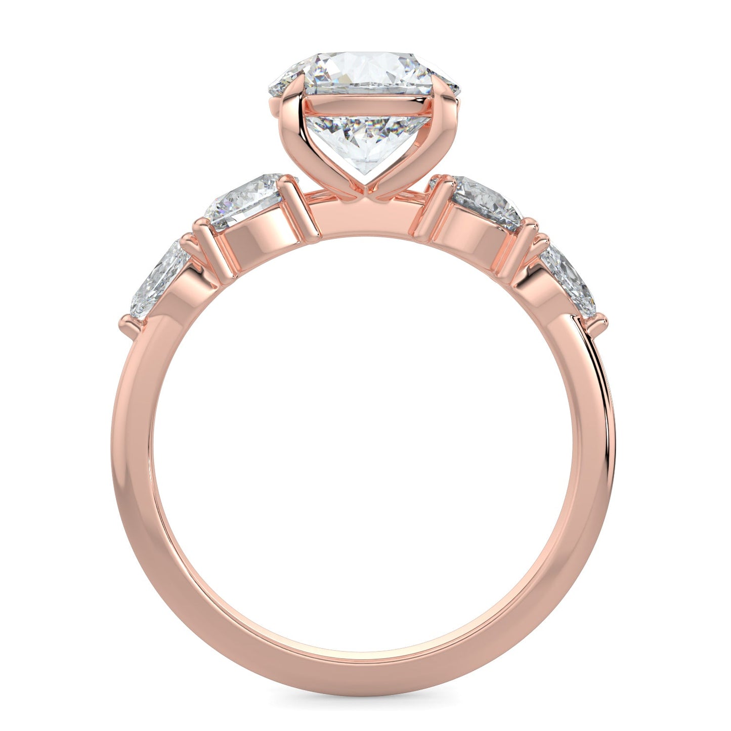 Skylar-1.30 Carats Round Moissanite Cluster Engagement Ring