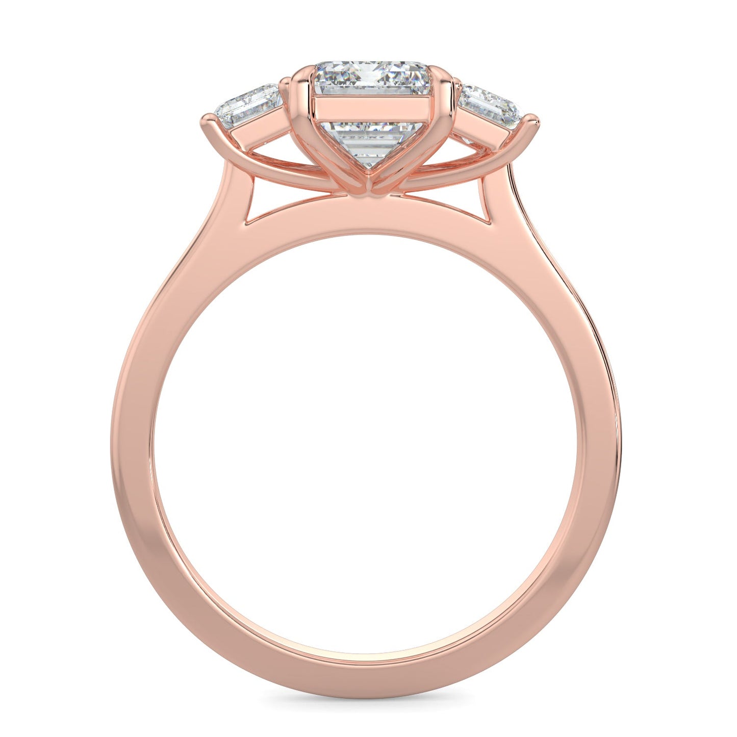 Piper-2.0 Carats Emerald Moissanite Three Stone Engagement Ring
