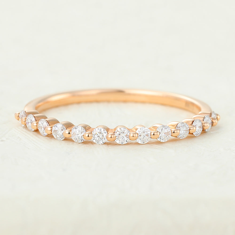 Nolan-0.31 TCW Round Moissanite Bezel Wedding Band