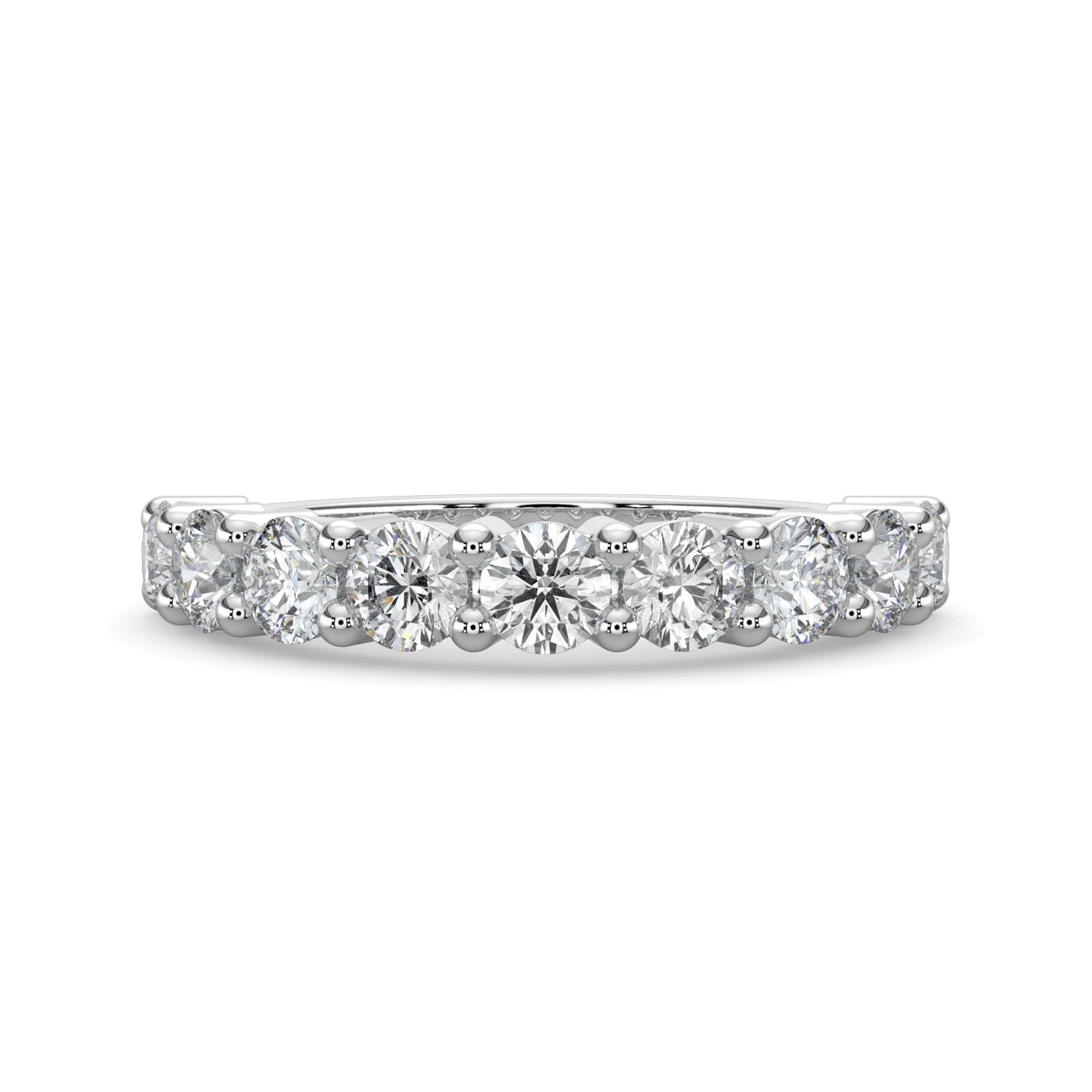 Aurora-0.30 TCW Round Moissanite Half Eternity Wedding Band