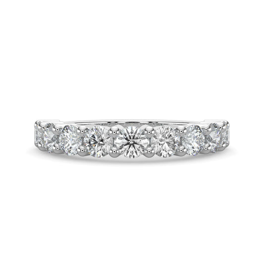 Aurora-0.30 TCW Round Moissanite Half Eternity Wedding Band