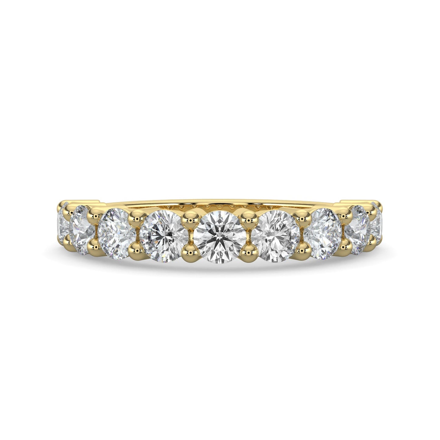 Aurora-0.30 TCW Round Moissanite Half Eternity Wedding Band