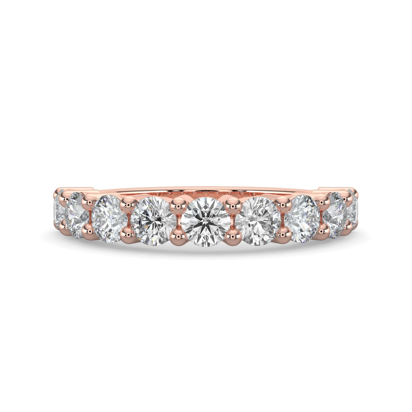 Aurora-0.30 TCW Round Moissanite Half Eternity Wedding Band