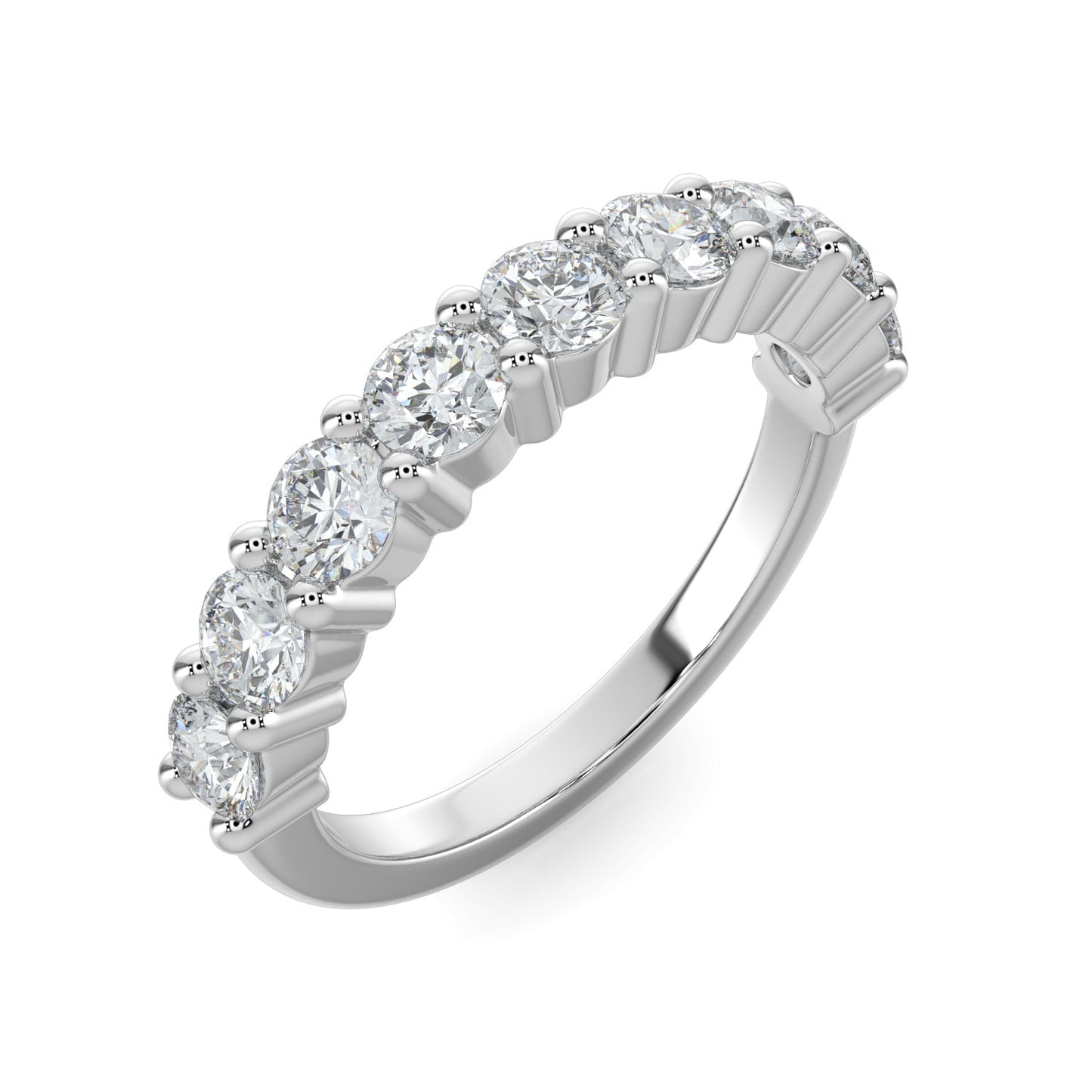 Aurora-0.30 TCW Round Moissanite Half Eternity Wedding Band