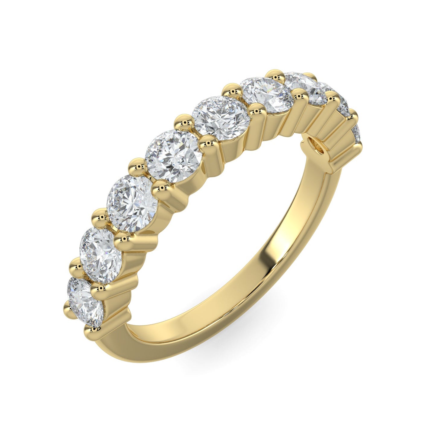 Aurora-0.30 TCW Round Moissanite Half Eternity Wedding Band