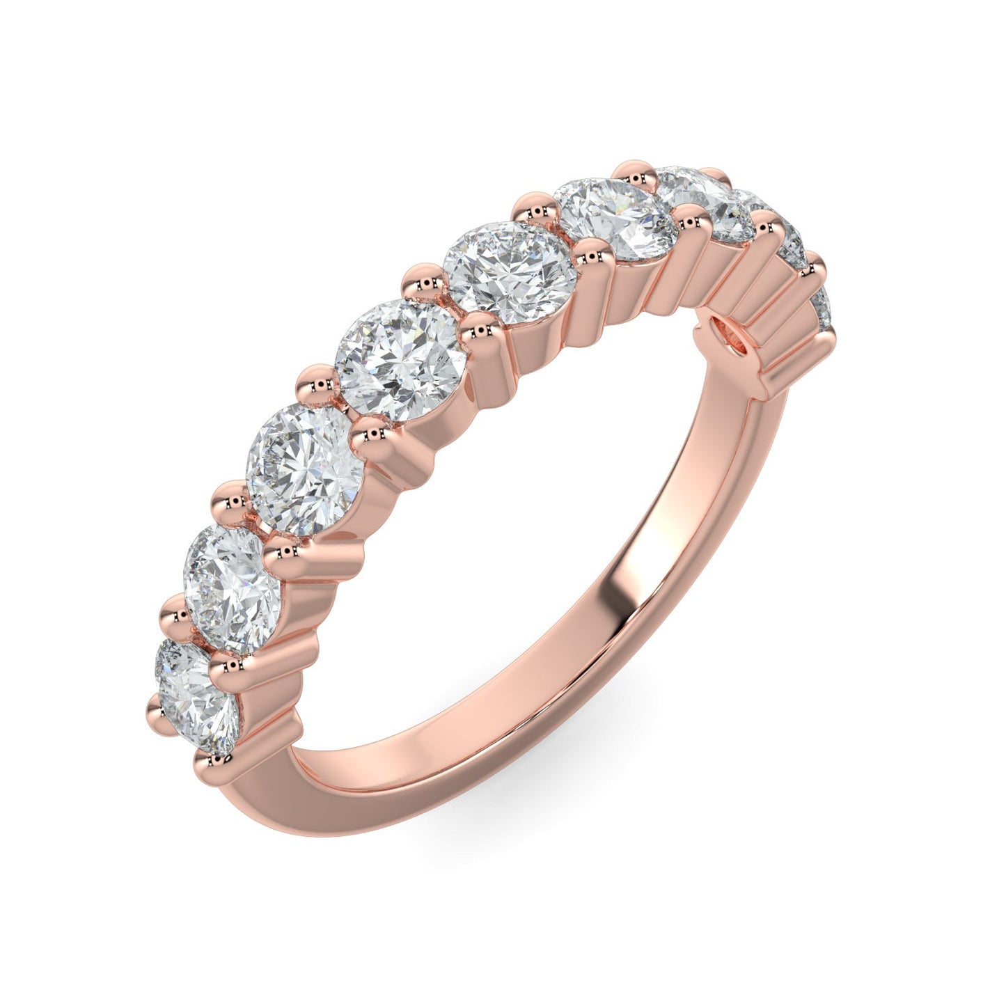 Aurora-0.30 TCW Round Moissanite Half Eternity Wedding Band