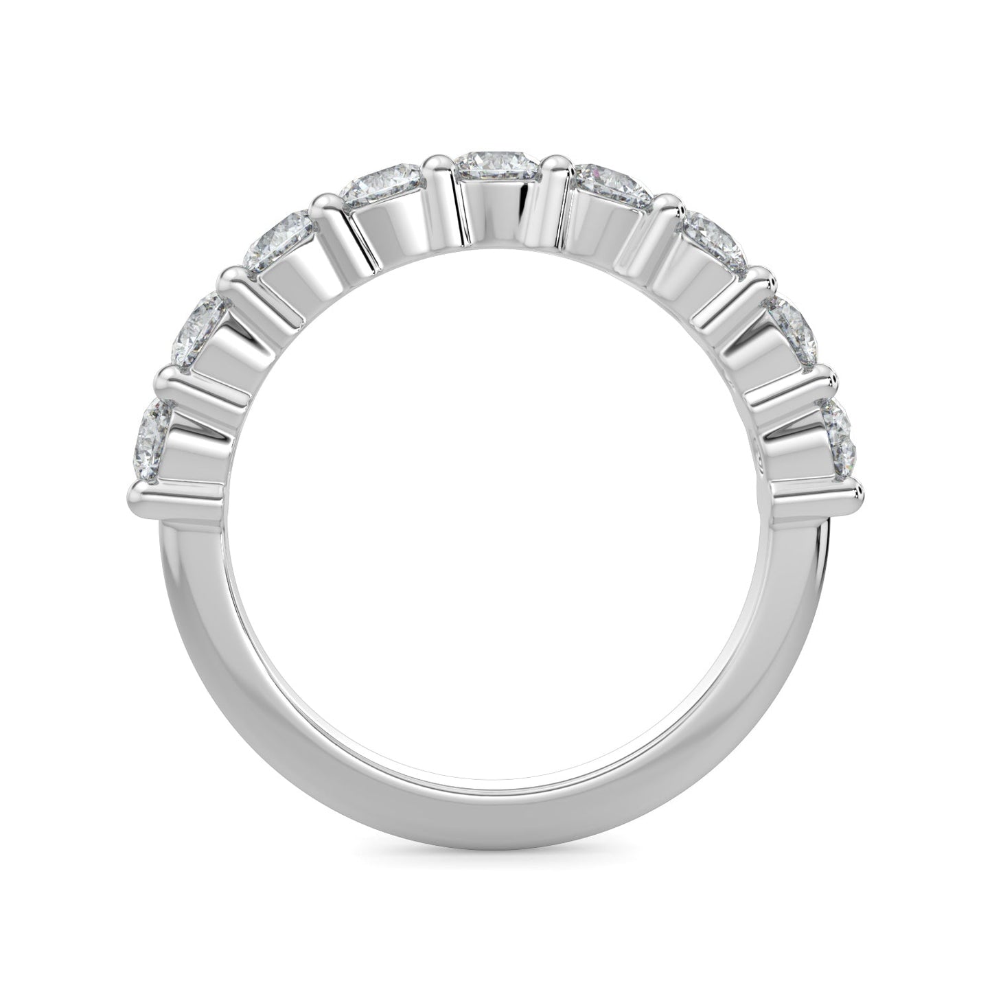 Aurora-0.30 TCW Round Moissanite Half Eternity Wedding Band