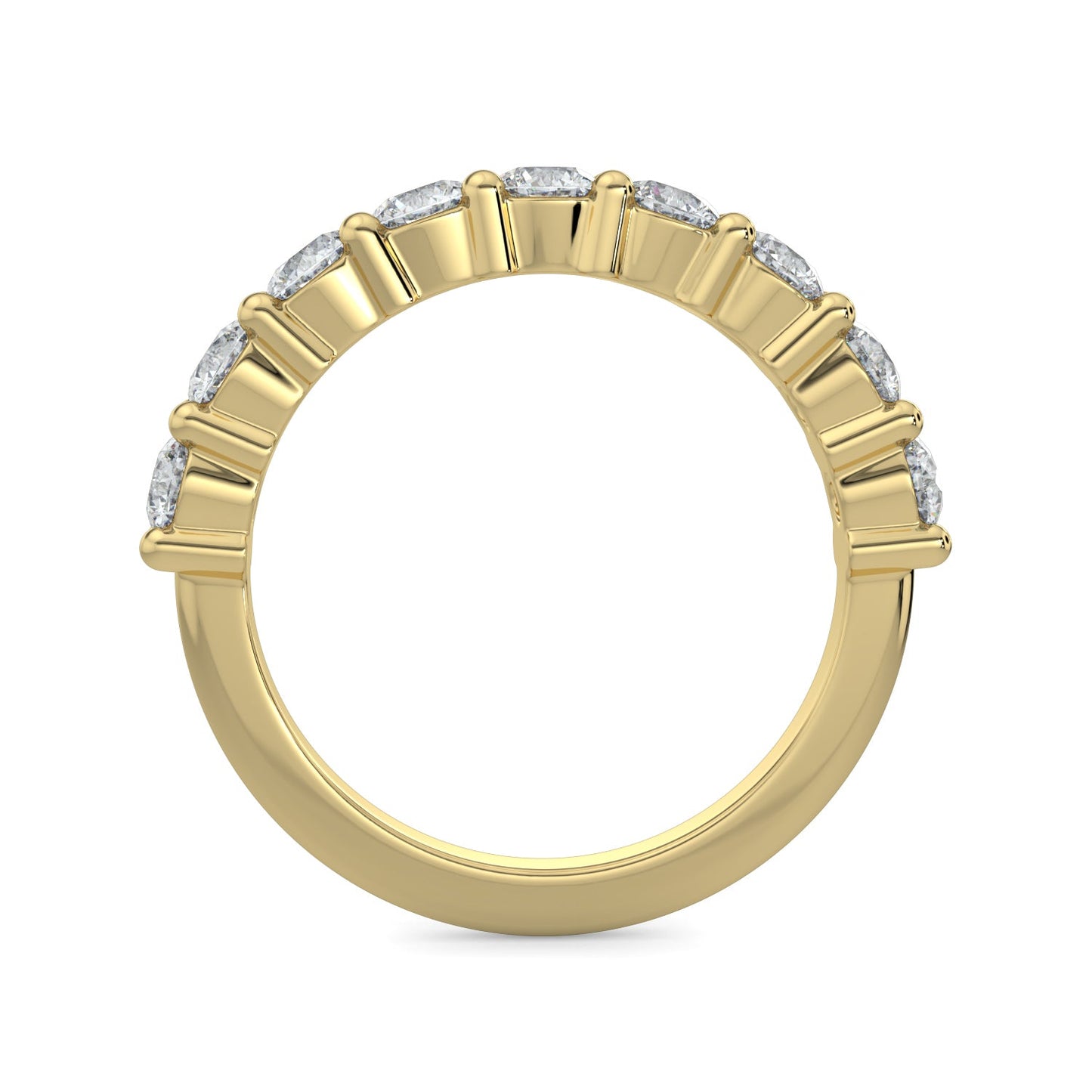 Aurora-0.30 TCW Round Moissanite Half Eternity Wedding Band