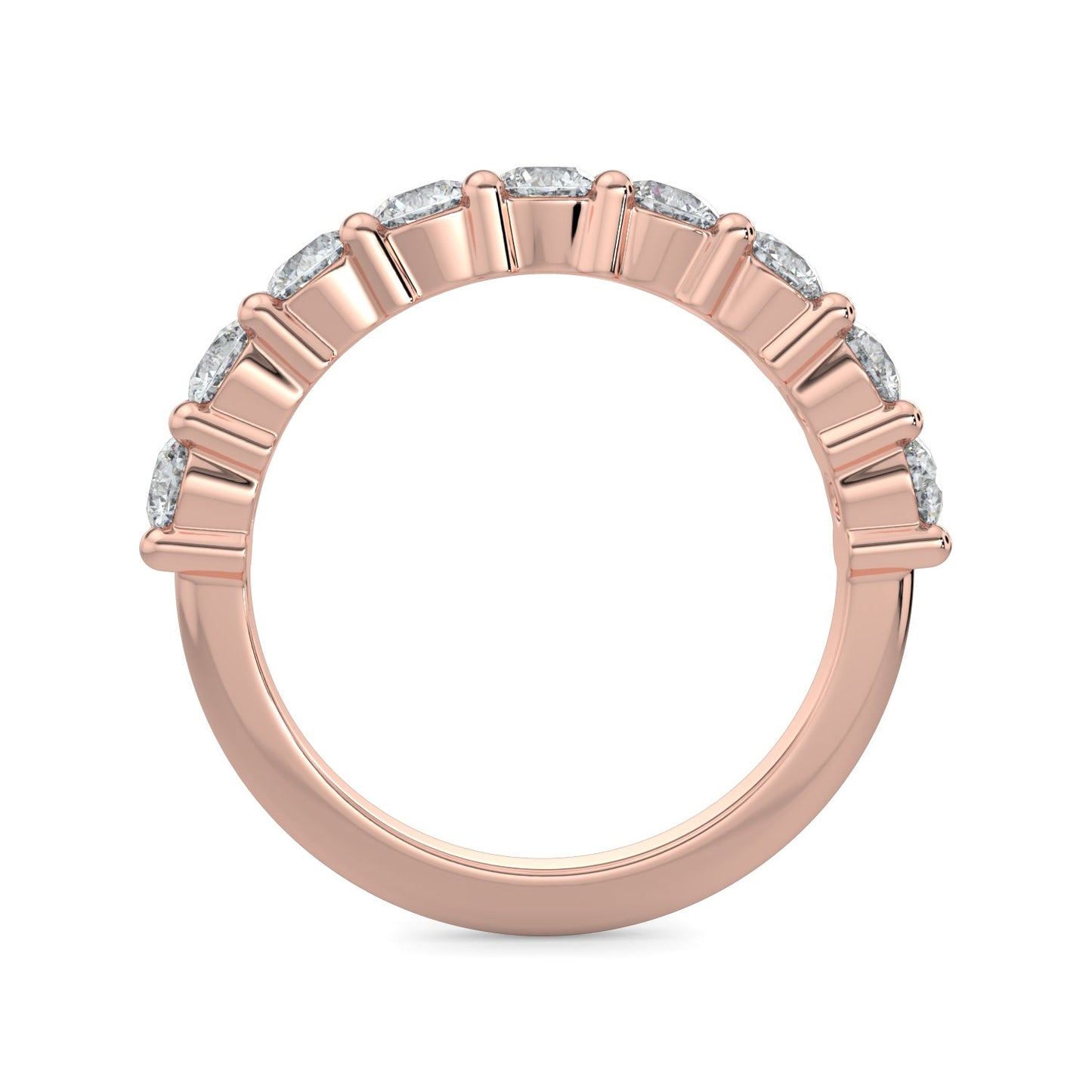 Aurora-0.30 TCW Round Moissanite Half Eternity Wedding Band