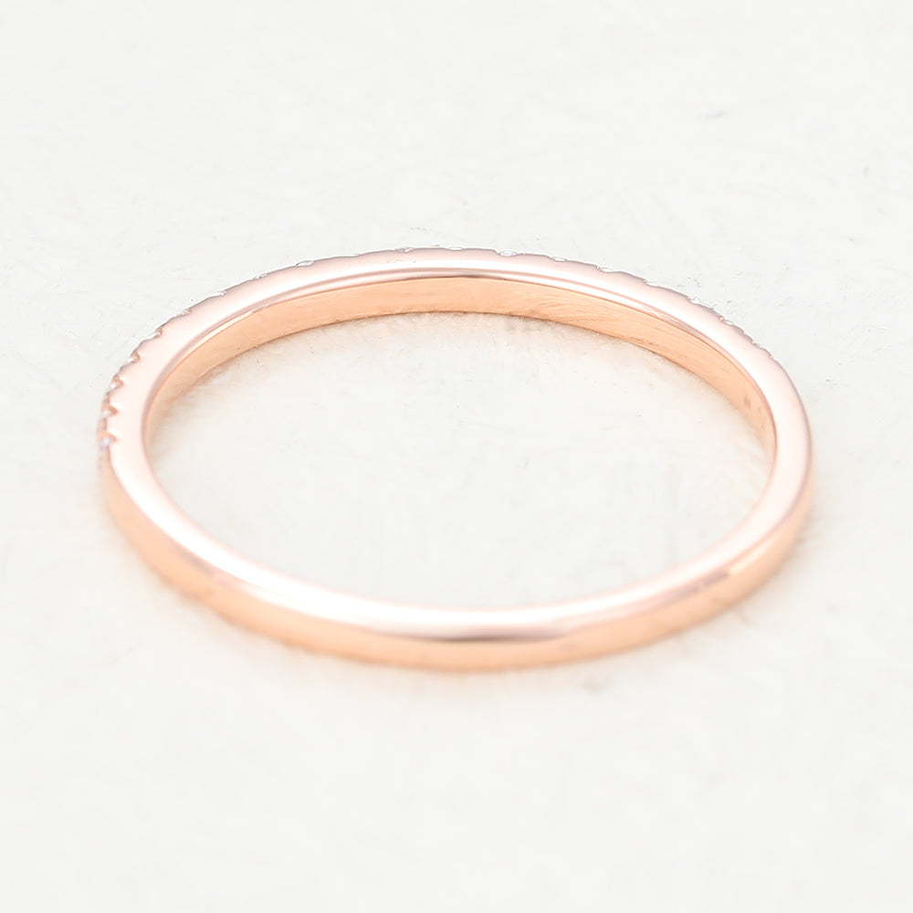 Colton-0.22 TCW Round Moissanite Half Eternity Wedding Band