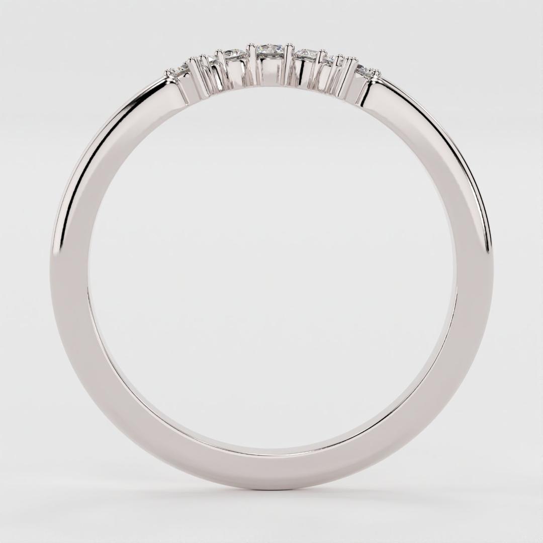 Hunter-0.20 TCW Round Moissanite Curve Wedding Band