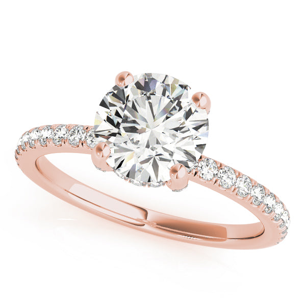 Laila-1.0 Carats Round Moissanite Pave Engagement Ring