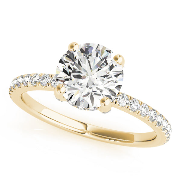 Laila-1.0 Carats Round Moissanite Pave Engagement Ring
