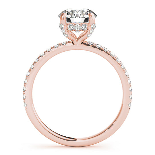 Laila-1.0 Carats Round Moissanite Pave Engagement Ring