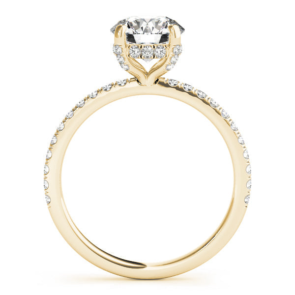 Laila-1.0 Carats Round Moissanite Pave Engagement Ring