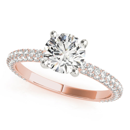 Anastasia-1.20 Carats Round Moissanite Pave Engagement Ring