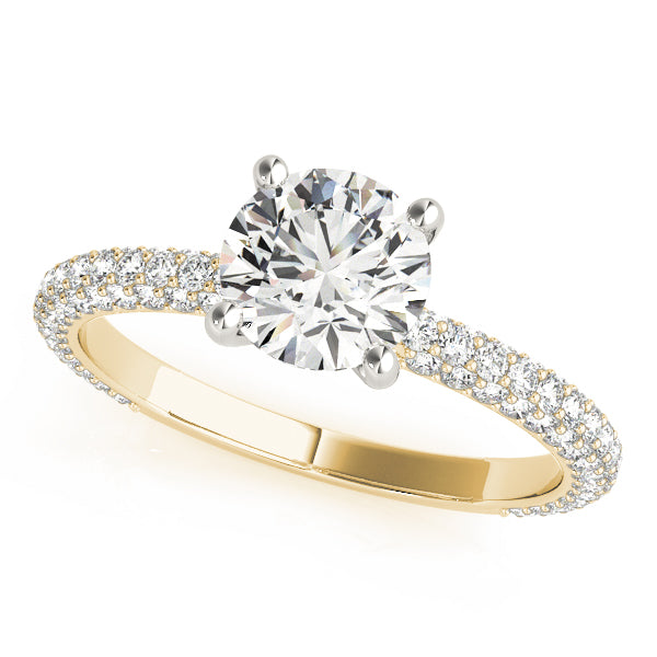 Anastasia-1.20 Carats Round Moissanite Pave Engagement Ring