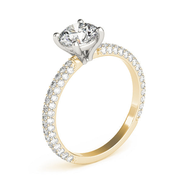Anastasia-1.20 Carats Round Moissanite Pave Engagement Ring