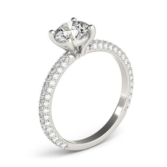 Anastasia-1.20 Carats Round Moissanite Pave Engagement Ring