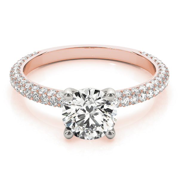 Anastasia-1.20 Carats Round Moissanite Pave Engagement Ring