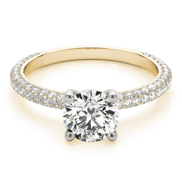 Anastasia-1.20 Carats Round Moissanite Pave Engagement Ring