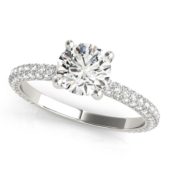 Anastasia-1.20 Carats Round Moissanite Pave Engagement Ring