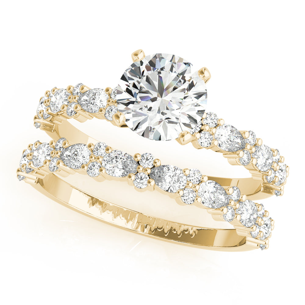 Payton-1.50 Carats Round Moissanite Pave Engagement Ring